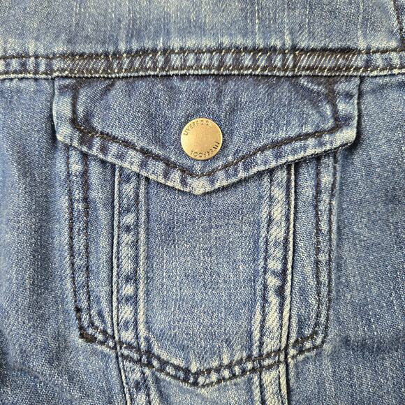 Liverpool Bell Snap Sleeve Beckett Blue Denim Jean Jacket size Medium - Picture 8 of 16